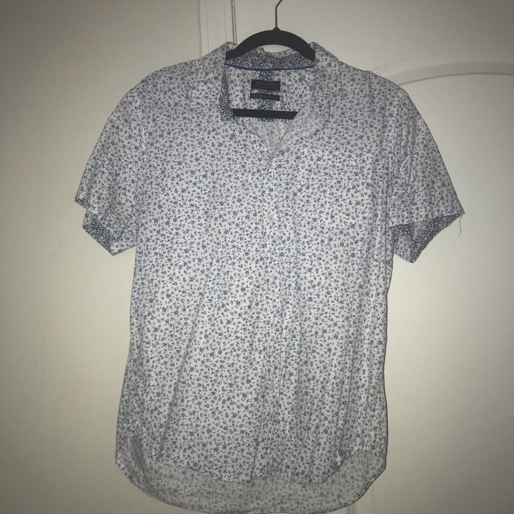 Denim and Flower Dress Shirt